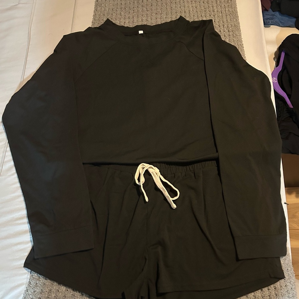 Women's Black Lounge Set